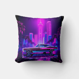 Neon City Tour met Car Pillow Kussen