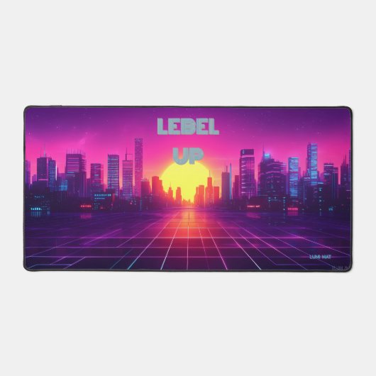  Neon City Twilight Desk Mat (Voorkant)