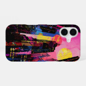 Neon Cityscape iPhone 16 Hoesje (Achterkant horizontaal)