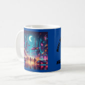 Neon Cityscape Koffiemok (Voorkant links)
