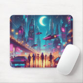 Neon Cityscape Muismat (Met muis)