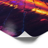 Neon Cityscape Reflections bij Sunset Futuristic Perfect Poster (Hoek)