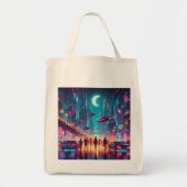 Neon Cityscape Tote Bag (Voorkant)