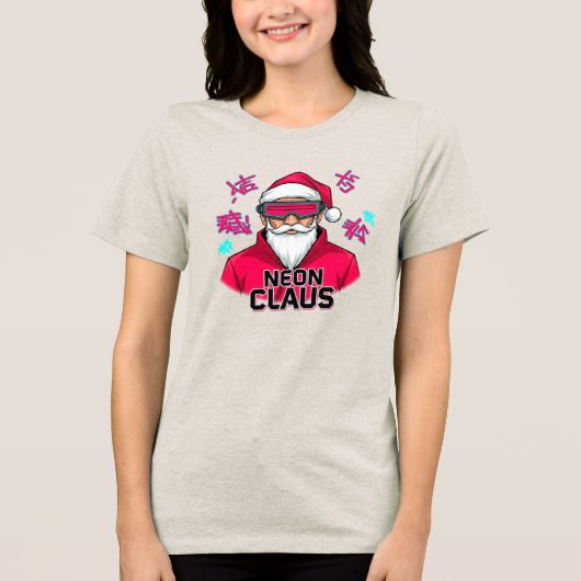 Neon Claus Tri-Blend Shirt (Voorkant)