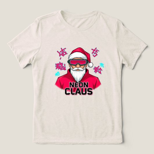 Neon Claus Tri-Blend Shirt (Design voorkant)