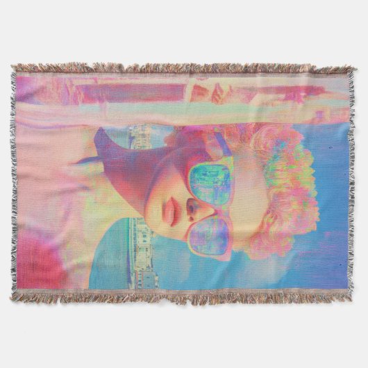 Neon Coastal Beauty met zonnebril Deken (Voorkant)