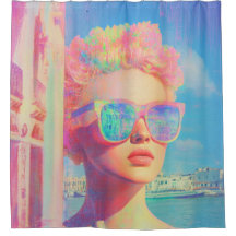 Neon Coastal Beauty met zonnebril