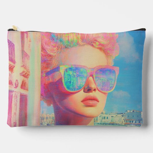 Neon Coastal Beauty met zonnebril Etui (Voorkant)