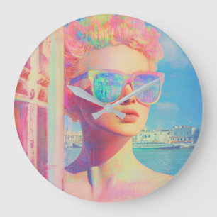 Neon Coastal Beauty met zonnebril Grote Klok