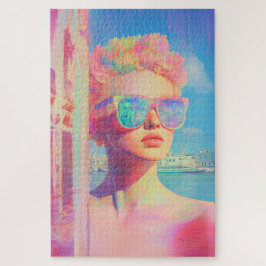 Neon Coastal Beauty met zonnebril Legpuzzel