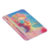 Neon Coastal Beauty met zonnebril Magneet (Rechterzijde)