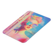 Neon Coastal Beauty met zonnebril Magneet (Linkerzijde)