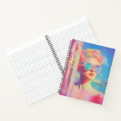 Neon Coastal Beauty met zonnebril Notitieboek (Binnen)