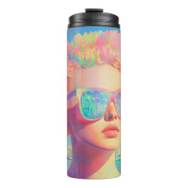 Neon Coastal Beauty met zonnebril Thermosbeker