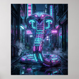 Neon Cobra Cyber Steeg Poster