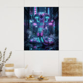 Neon Cobra Cyber Steeg Poster (Keuken)