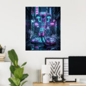 Neon Cobra Cyber Steeg Poster (Thuiskantoor)