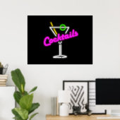 Neon Cocktail-bord Poster (Thuiskantoor)