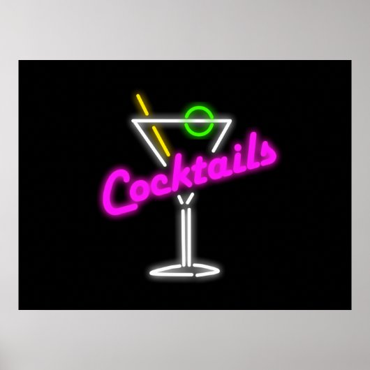 Neon Cocktail-bord Poster (Voorkant)