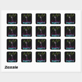 Neon Cocktail Moderne Kunst Feestje Vierkante Sticker (Vel)