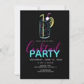 Neon Cocktail Mojito Art Party - Uitnodiging (Voorkant)