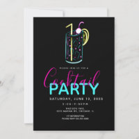 Neon Cocktail Mojito Art Party - Uitnodiging