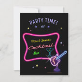 Neon Cocktail Party (aanpasbaar) Kaart (Voorkant)