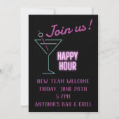 Neon Cocktails Happy Hour-uitvindingen Kaart (Voorkant)