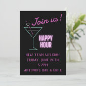 Neon Cocktails Happy Hour-uitvindingen Kaart (Staand voorkant)