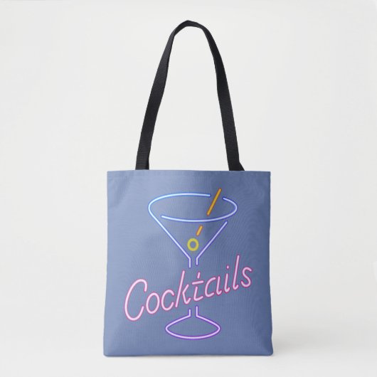 Neon Cocktails Sign Canvas tas (Voorkant)