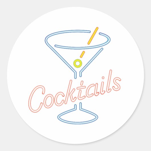 Neon Cocktails Teken Stickers (Voorkant)