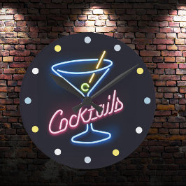 Neon Cocktails Thuisbar Decoratie Huiskamer Klok