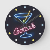 Neon Cocktails Thuisbar Decoratie Huiskamer Klok (Voorkant)