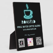Neon Coffee Cup Sociale media QR-codes Fotoplaat (Zijkant)