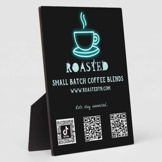 Neon Coffee Cup Sociale media QR-codes Fotoplaat (Zijkant)