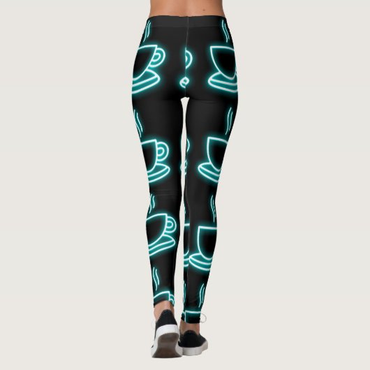 NEON COFFEE PRINT YOGA PANTS LEGGINGS (Achterkant)