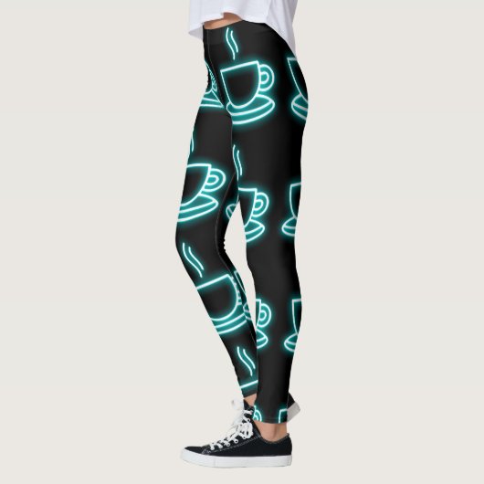 NEON COFFEE PRINT YOGA PANTS LEGGINGS (Links)