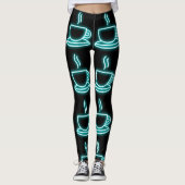 NEON COFFEE PRINT YOGA PANTS LEGGINGS (Voorkant)