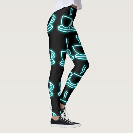 NEON COFFEE PRINT YOGA PANTS LEGGINGS (Rechts)