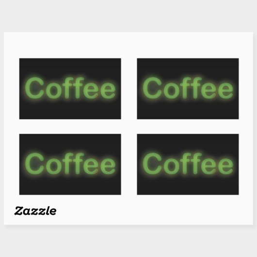 Neon Coffee Rechthoekige Sticker (Vel)
