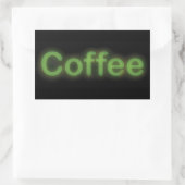 Neon Coffee Rechthoekige Sticker (Tas)