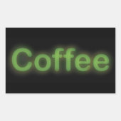 Neon Coffee Rechthoekige Sticker (Voorkant)