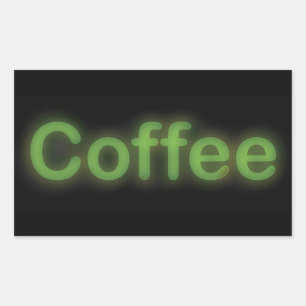 Neon Coffee Rechthoekige Sticker