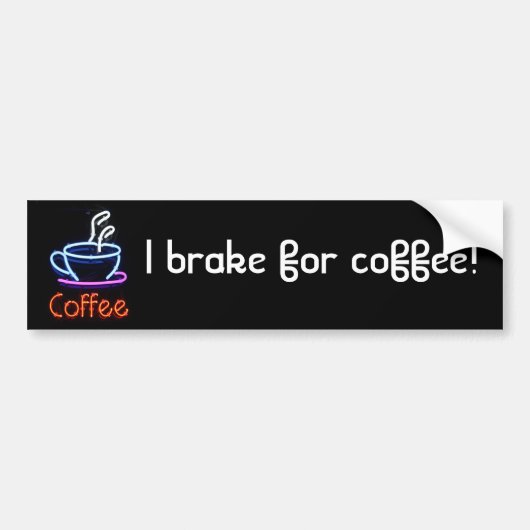 Neon Coffee Sign Bumpersticker (Voorkant)