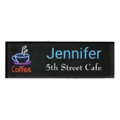 Neon Coffee Sign Employee Name Tag (Voorkant)
