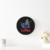 Neon Coffee-teken Ronde Klok (Huis)