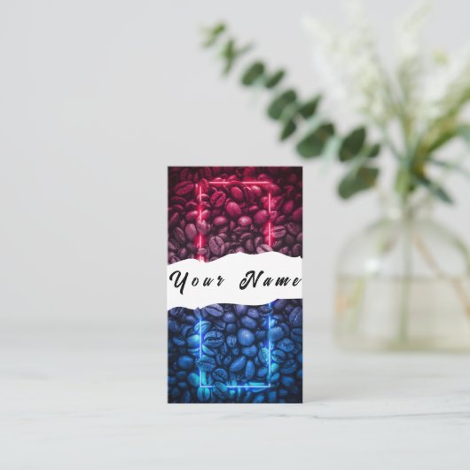 Neon Coffee Visitekaartje (Staand voorkant)