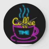 NEON COFFEE WALL CLOCK GROTE KLOK (Voorkant)