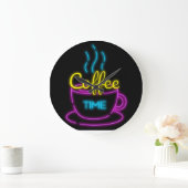 NEON COFFEE WALL CLOCK GROTE KLOK (Huis)