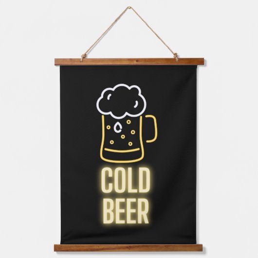 Neon Cold Beer Mok Hangend Wandkleed (Voorkant)